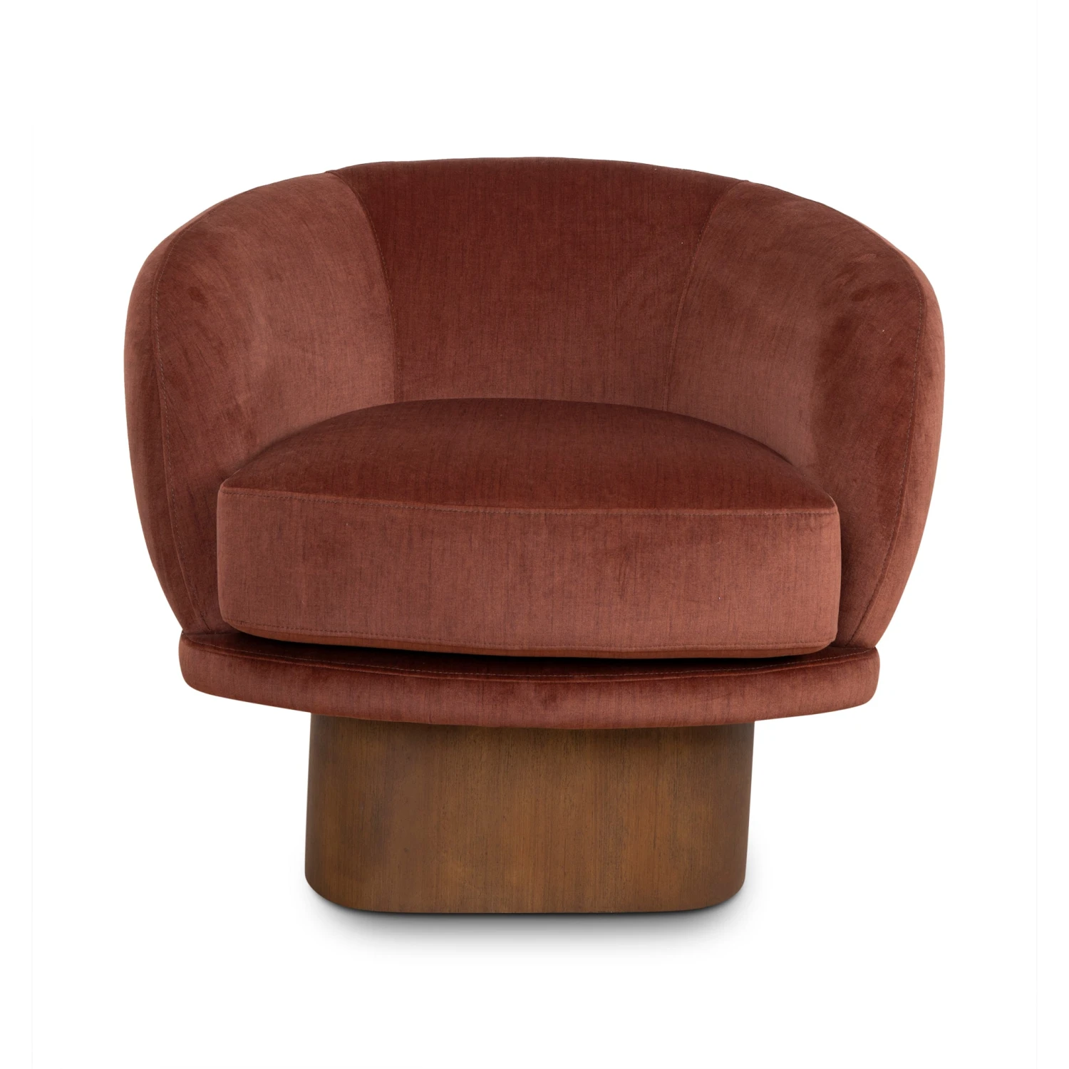 Fabric Swivel Armchair - Red Bronze