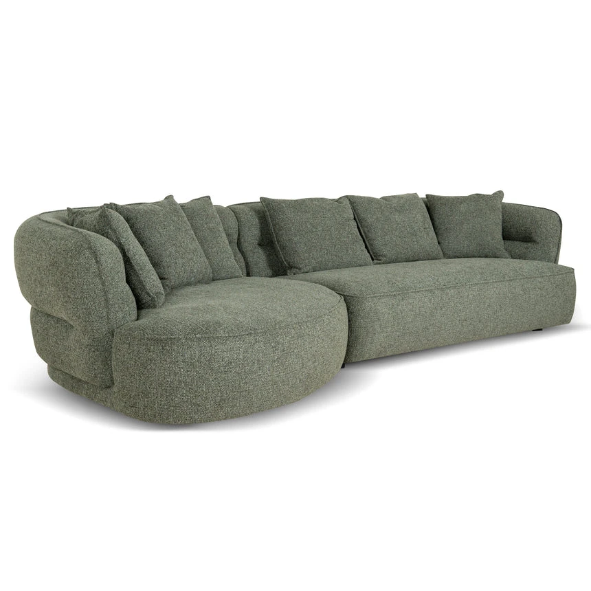Left Chaise Sofa - Coral Dark Green