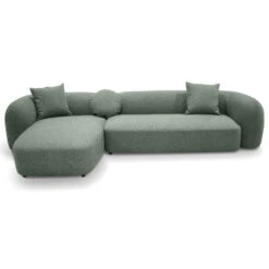 3 Seater Left Chaise Sofa - Amazon Green