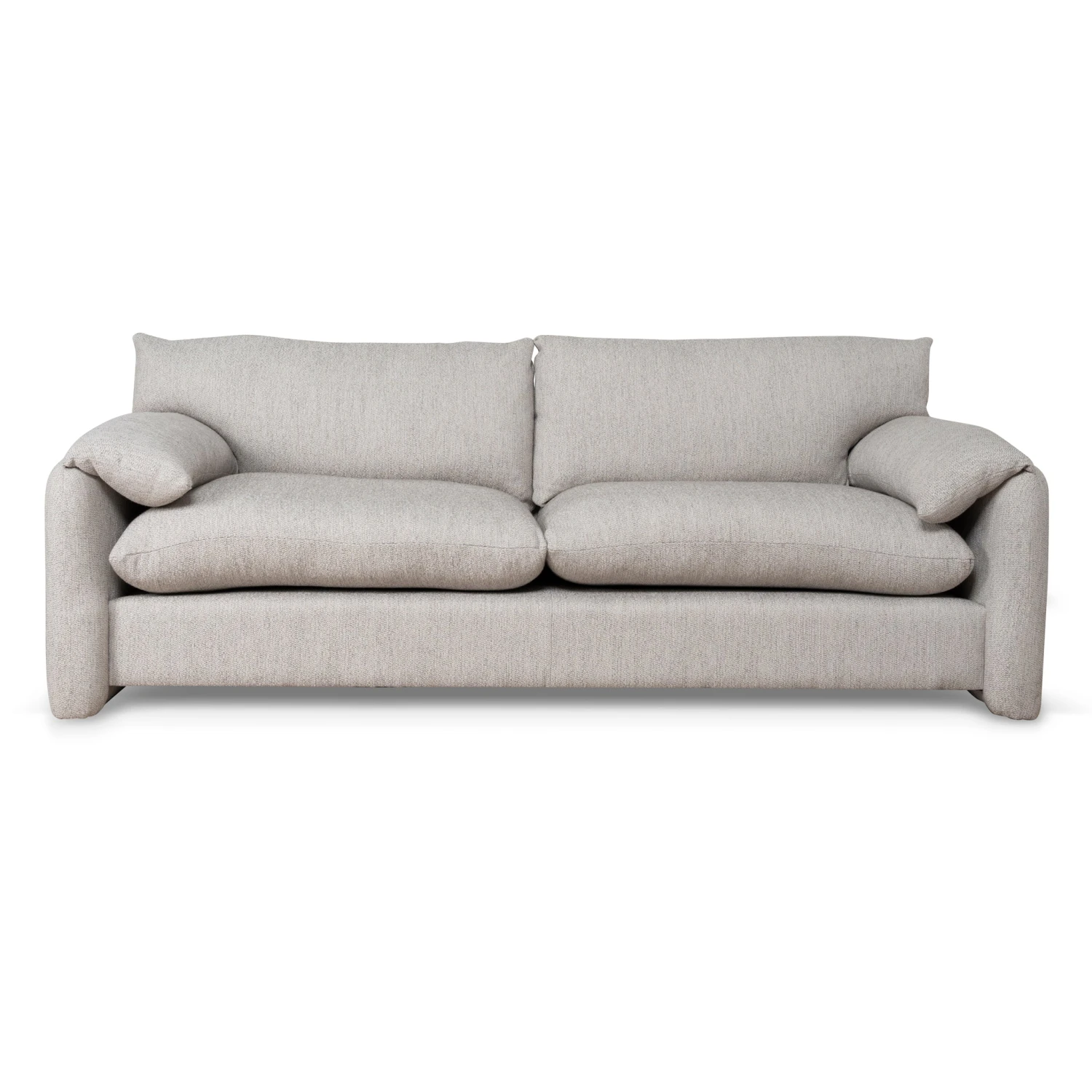 3 Seater Fabric Sofa - Light Grey 4 3 Seater Fabric Sofa - Light Grey - Image 4