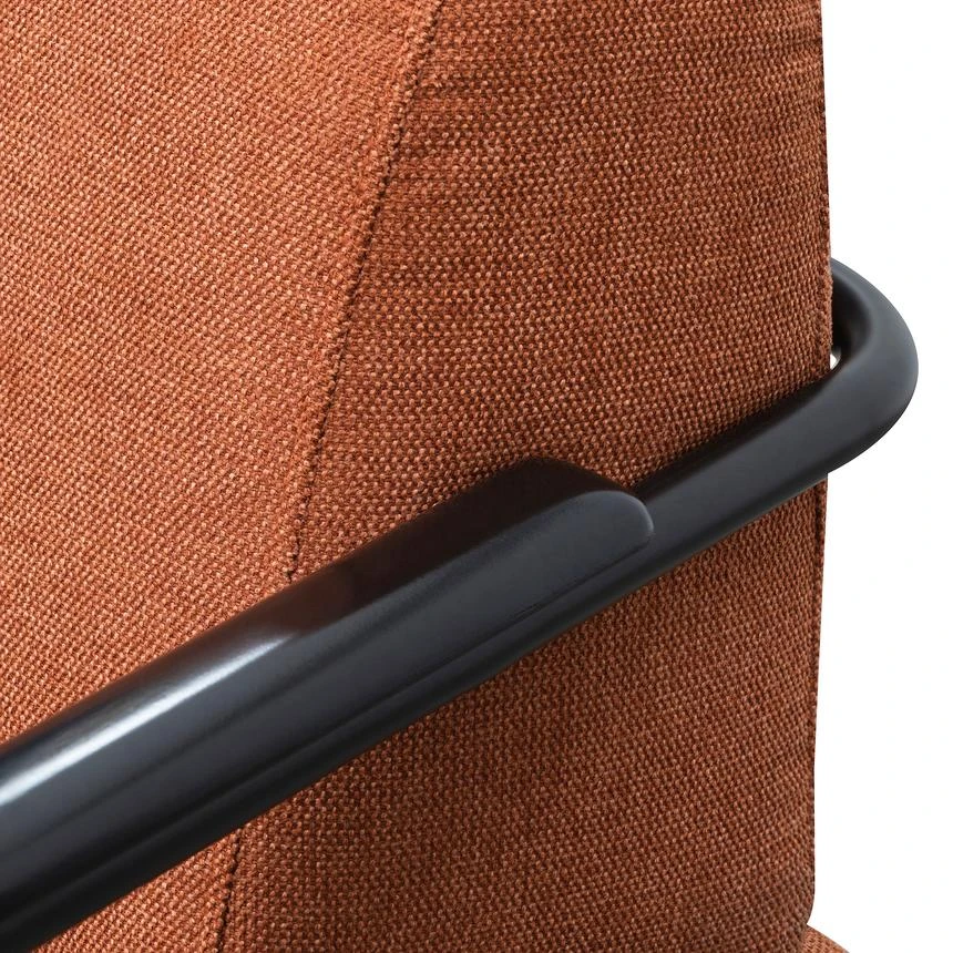 Fabric Armchair - Burnt Orange - Black Legs - Image 10