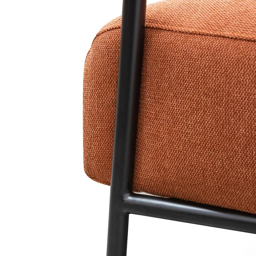 Fabric Armchair - Burnt Orange - Black Legs - Image 6