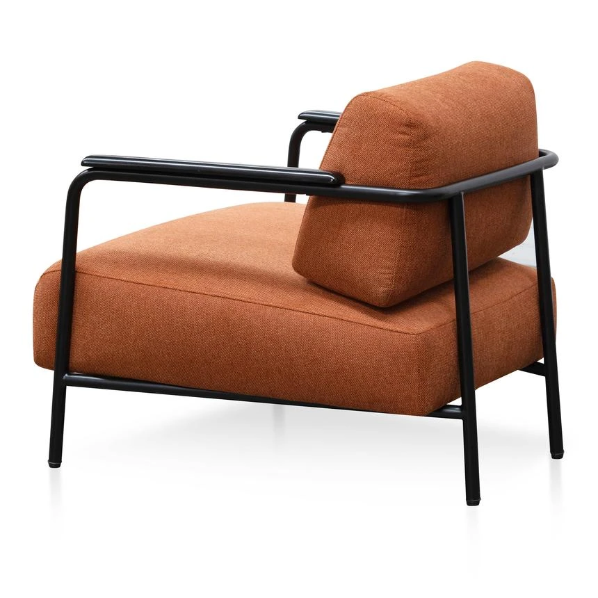 Fabric Armchair - Burnt Orange - Black Legs - Image 4