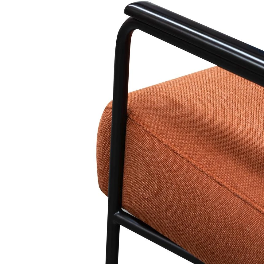 Fabric Armchair - Burnt Orange - Black Legs - Image 7