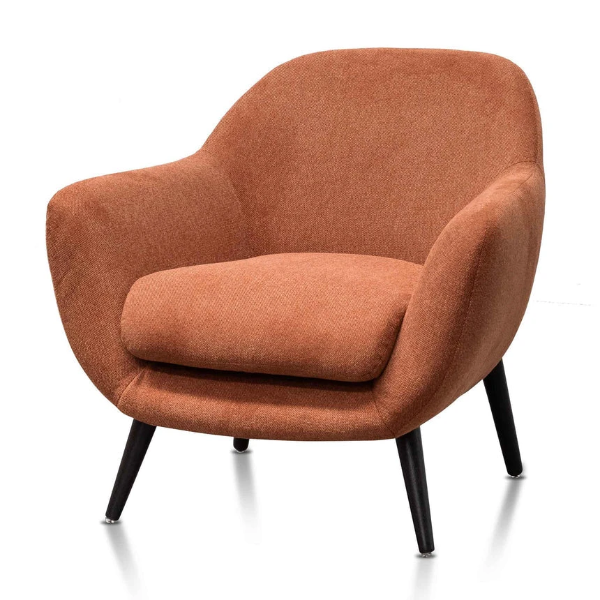 Fabric Armchair - Burnt Orange With Black Legs - Image 3