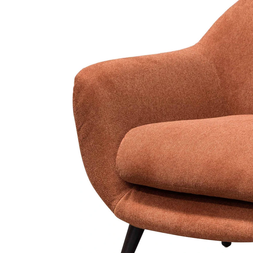 Fabric Armchair - Burnt Orange With Black Legs - Image 4