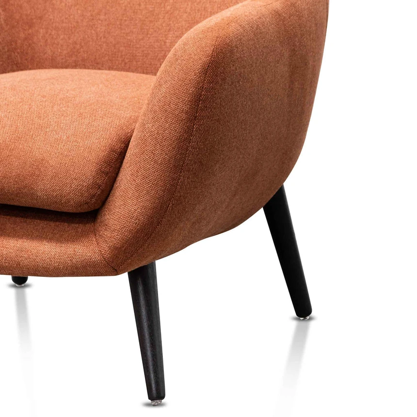 Fabric Armchair - Burnt Orange With Black Legs - Image 5