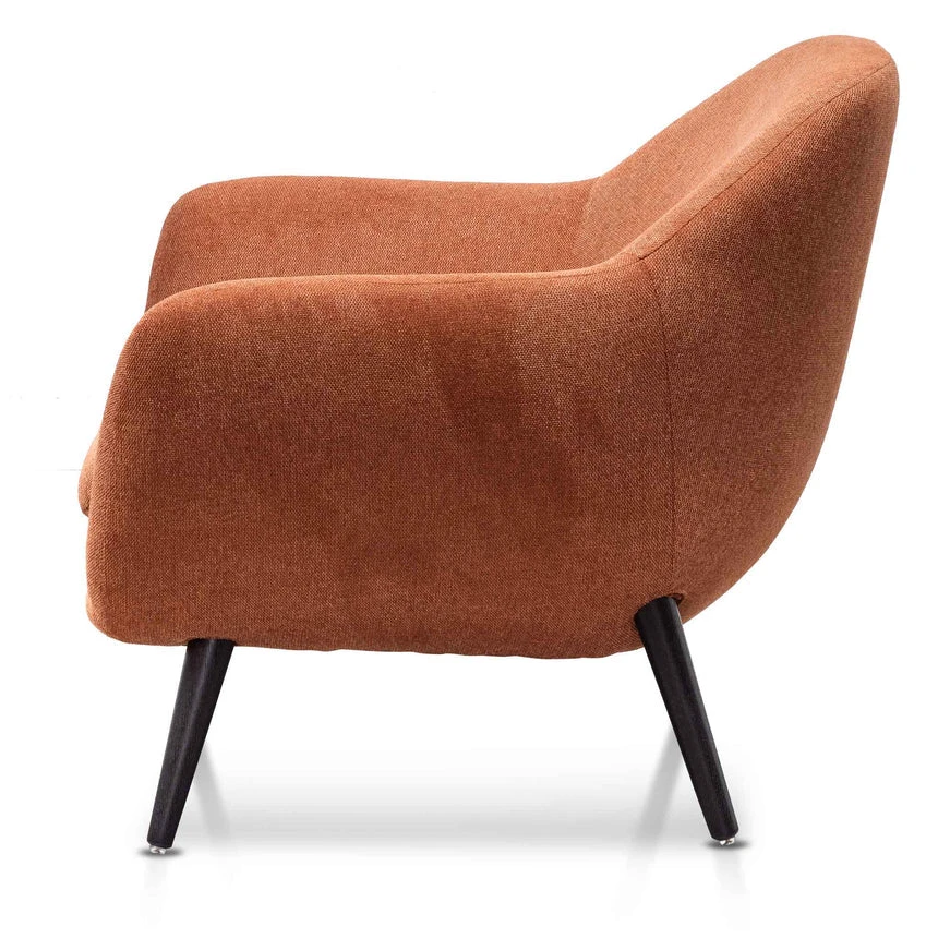 Fabric Armchair - Burnt Orange With Black Legs - Image 6