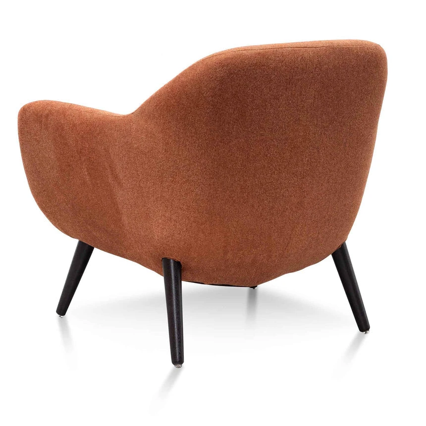 Fabric Armchair - Burnt Orange With Black Legs - Image 7