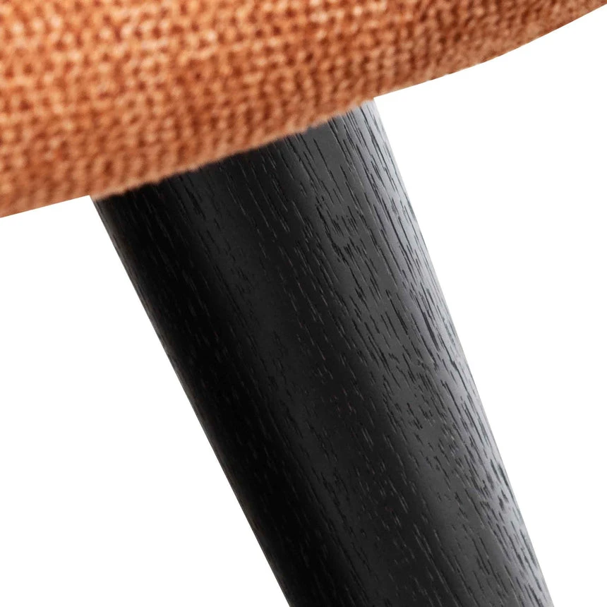 Fabric Armchair - Burnt Orange With Black Legs - Image 8