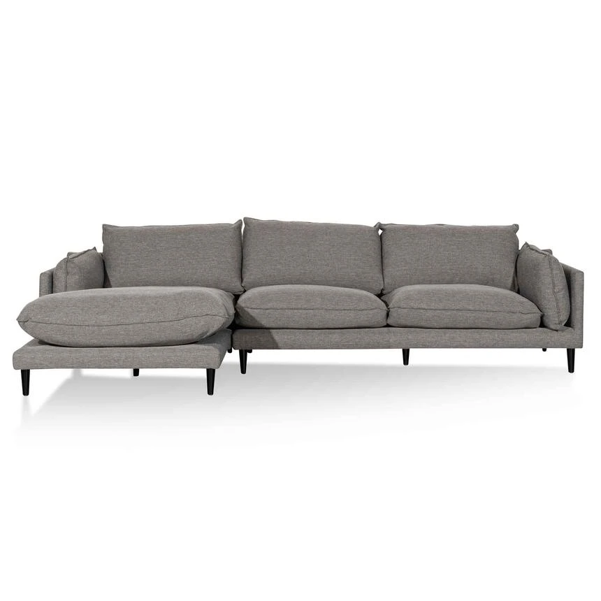 4 Seater Left Chaise Fabric Sofa - Graphite Grey - Image 2