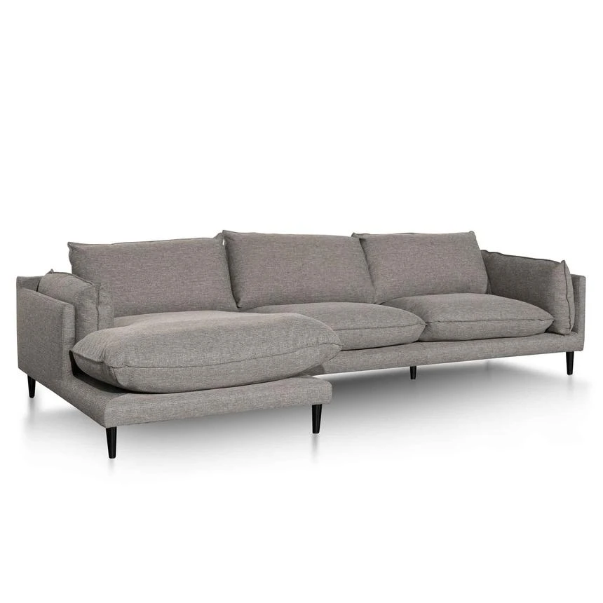 4 Seater Left Chaise Fabric Sofa - Graphite Grey - Image 3