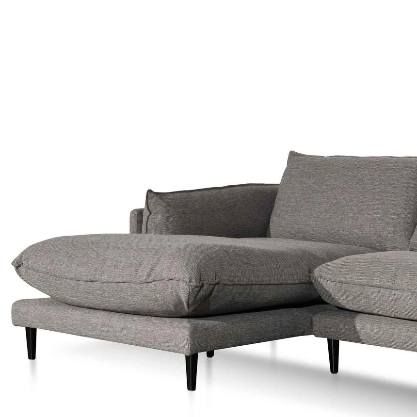 4 Seater Left Chaise Fabric Sofa - Graphite Grey - Image 5