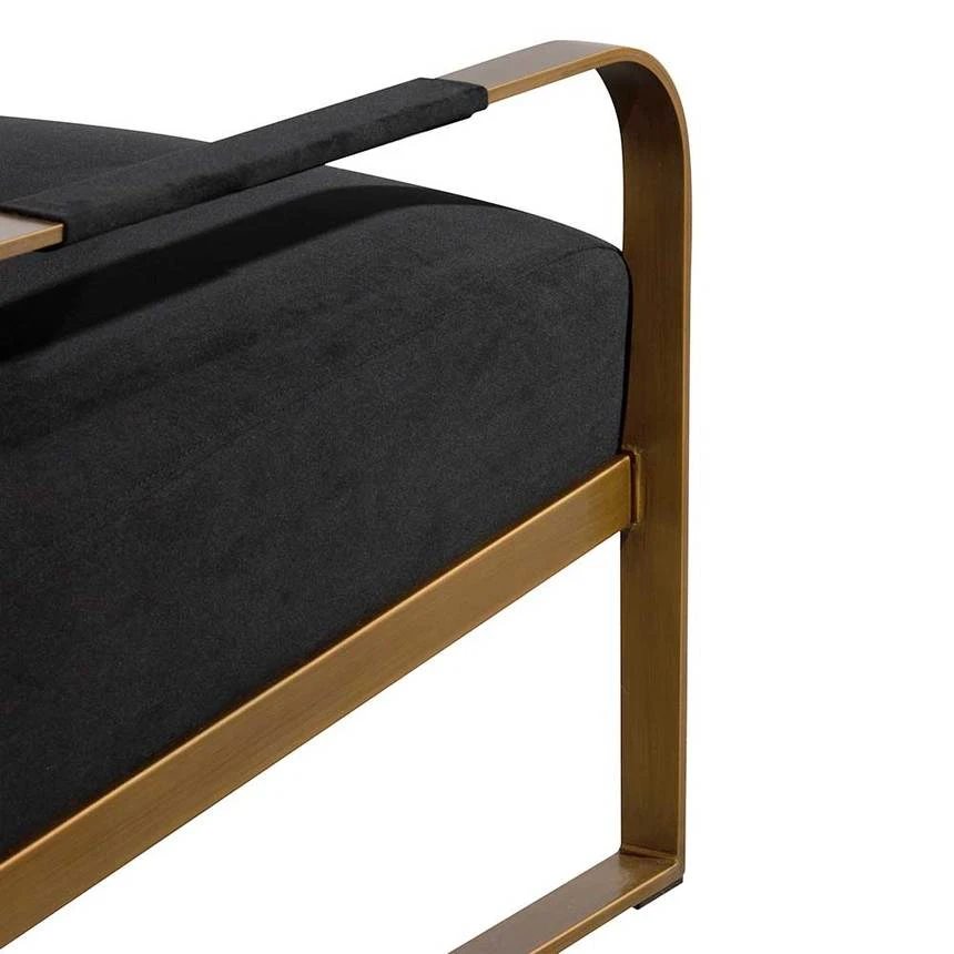 Black Velvet Armchair - Antique Golden Frame - Image 10