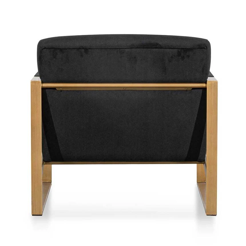 Black Velvet Armchair - Antique Golden Frame - Image 6