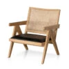 Rattan Armchair - Distress Natural And Black Seat