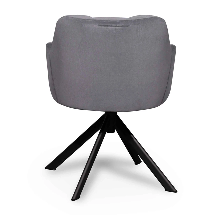 Visitor Chair - Dark Grey Velvet With Black Legs 5 Visitor Chair - Dark Grey Velvet With Black Legs - Image 5