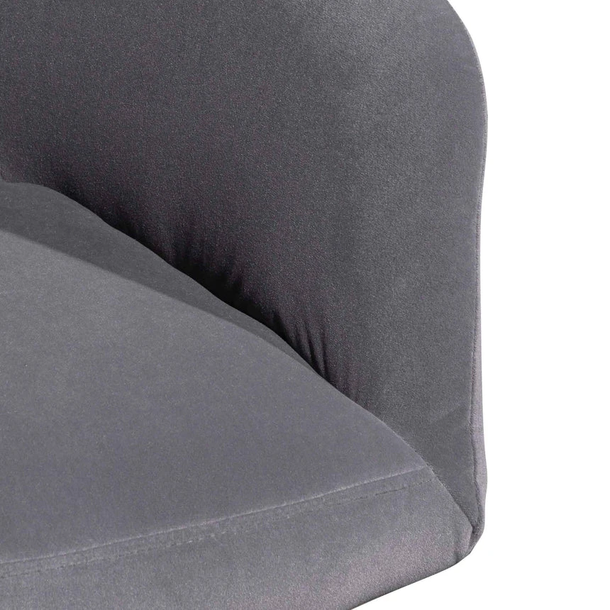 Visitor Chair - Dark Grey Velvet With Black Legs 6 Visitor Chair - Dark Grey Velvet With Black Legs - Image 6