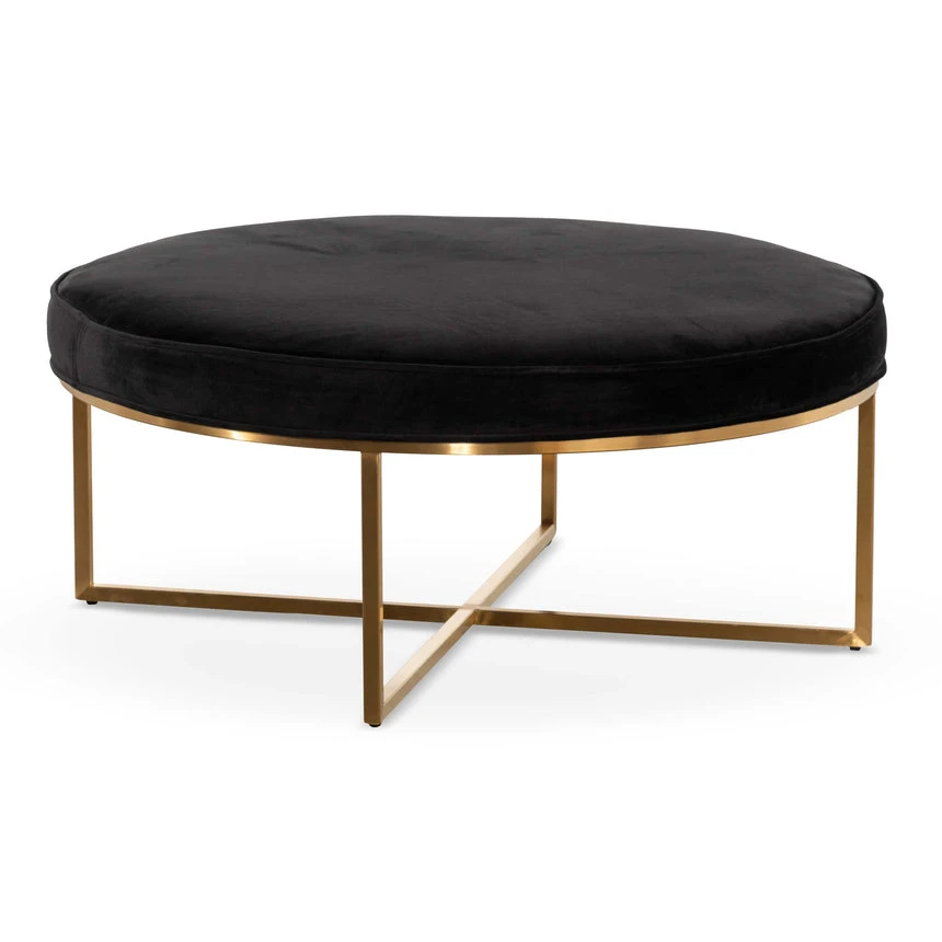 100cmx46cm Ottoman - Black Velvet 6 100cmx46cm Ottoman - Black Velvet - Image 6