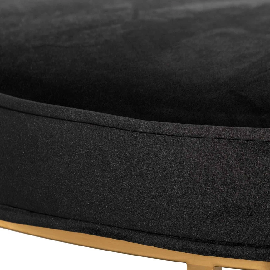 100cmx46cm Ottoman - Black Velvet 8 100cmx46cm Ottoman - Black Velvet - Image 8