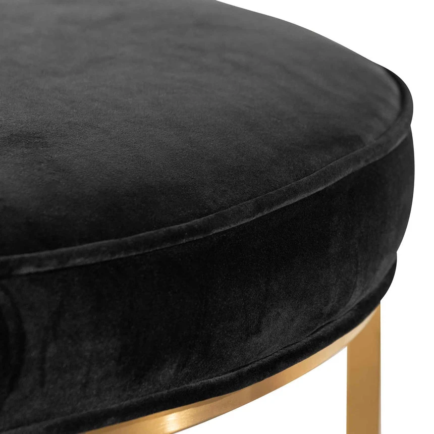 100cmx46cm Ottoman - Black Velvet 9 100cmx46cm Ottoman - Black Velvet - Image 9