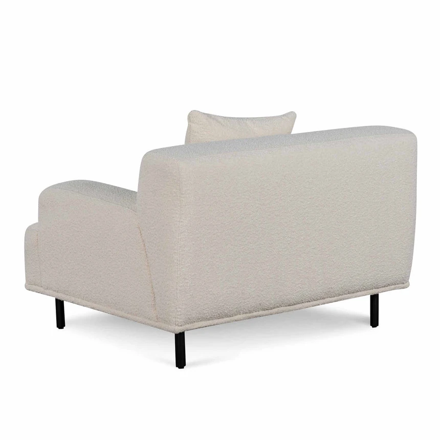 Armchair - Ivory White Boucle With Black Legs - Image 4