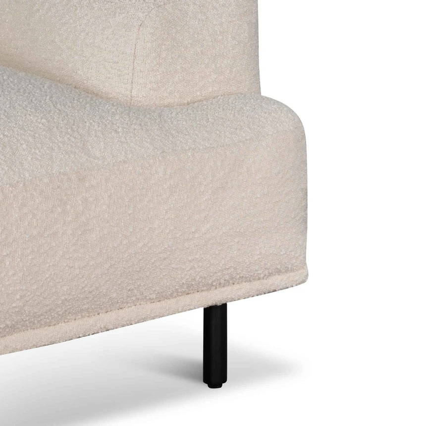 Armchair - Ivory White Boucle With Black Legs - Image 6