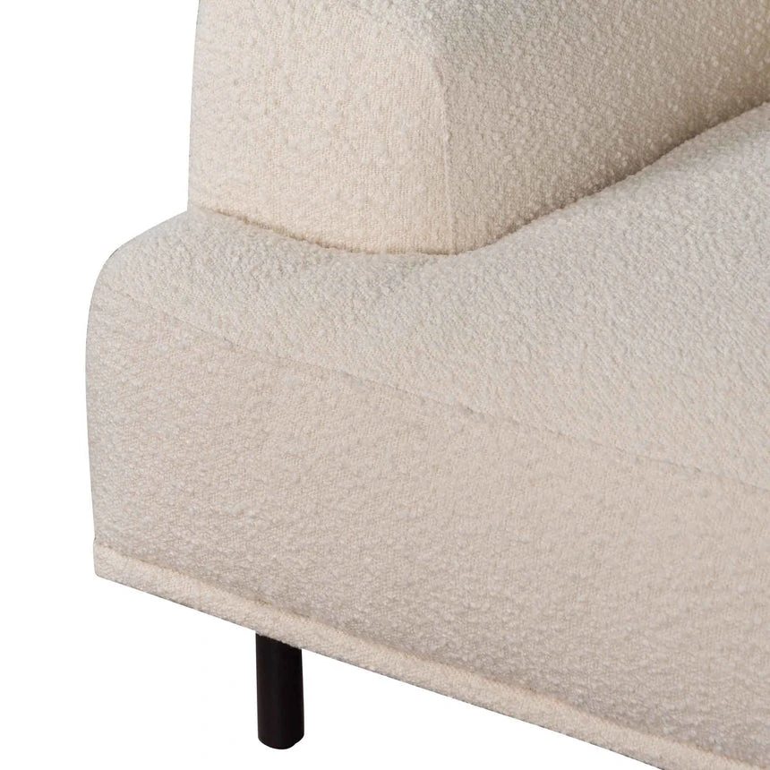 Armchair - Ivory White Boucle With Black Legs - Image 7