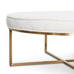 100cm Ivory White Boucle Ottoman - Brushed Gold Base -Calibre Furniture Sales Store LC6770 BS 100cm Ivory White Boucle Ottoman Brushed Gold Base 7 860x ce9cc014 6720 4b47 ade1 9e702fa02905