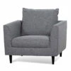 Fabric Armchair - Graphite Grey With Black Leg