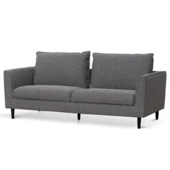 3 Seater Fabric Sofa - Graphite Grey With Black Leg