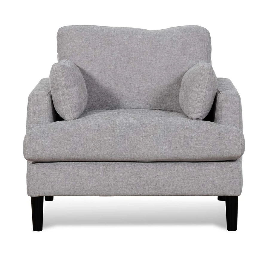 Fabric Armchair - Oyster Beige And Black Leg - Image 2