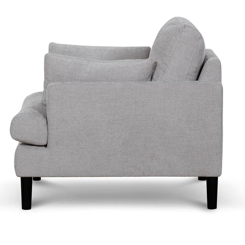 Fabric Armchair - Oyster Beige And Black Leg - Image 4