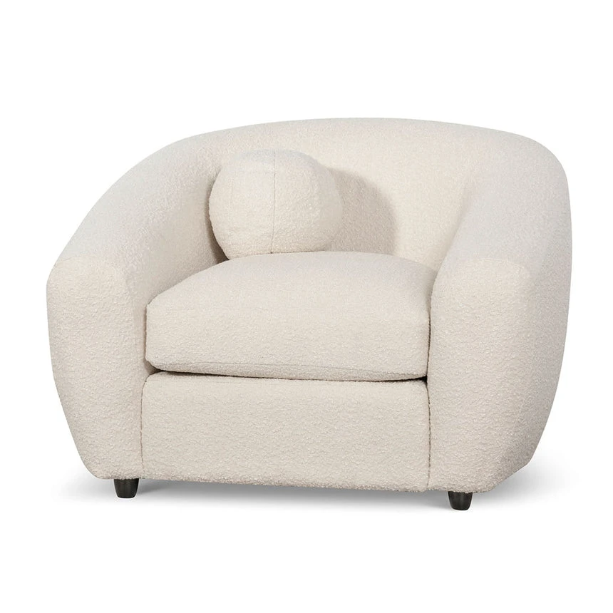 Armchair - Ivory White Boucle