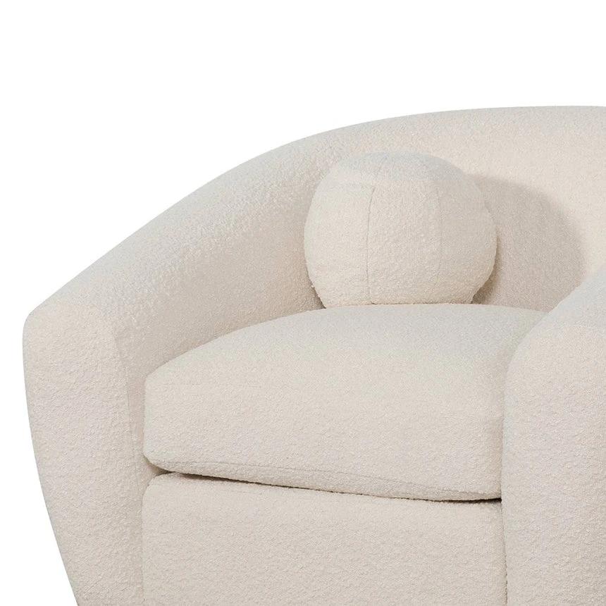Armchair - Ivory White Boucle - Image 8