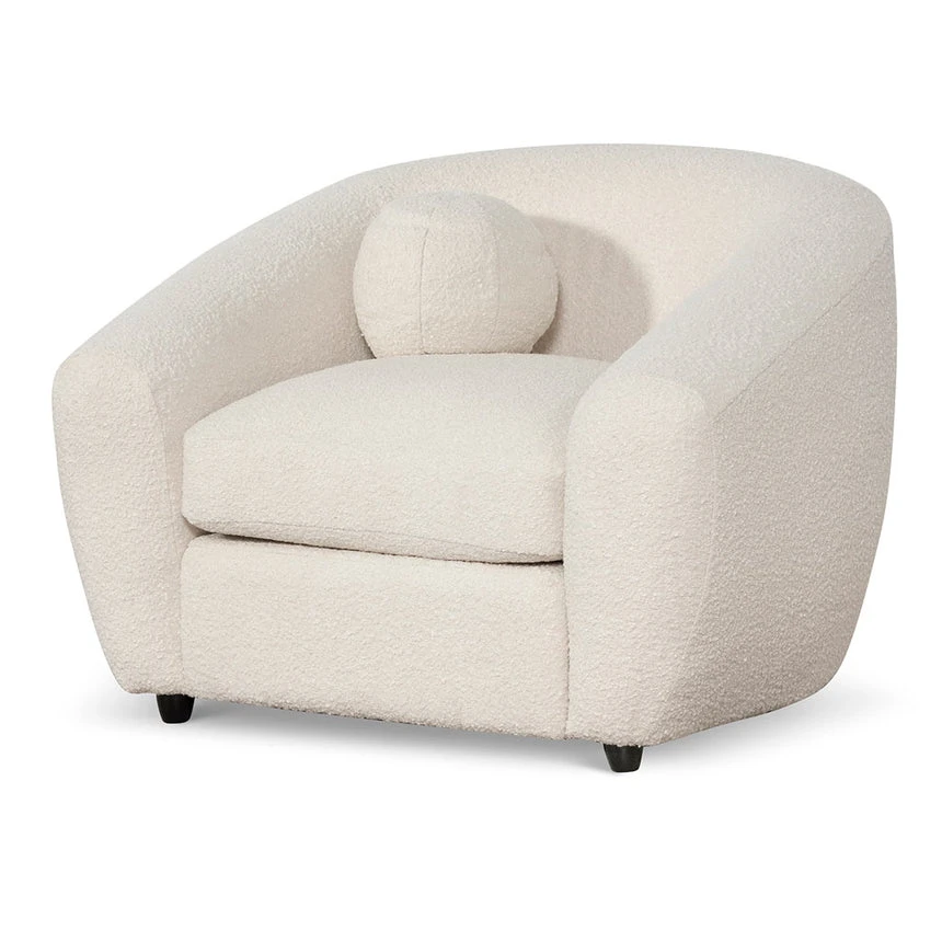 Armchair - Ivory White Boucle - Image 3