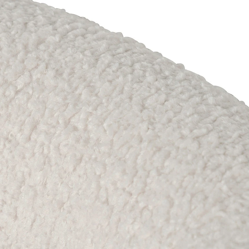 Ivory White Boucle Armchair - Black Legs - Image 6
