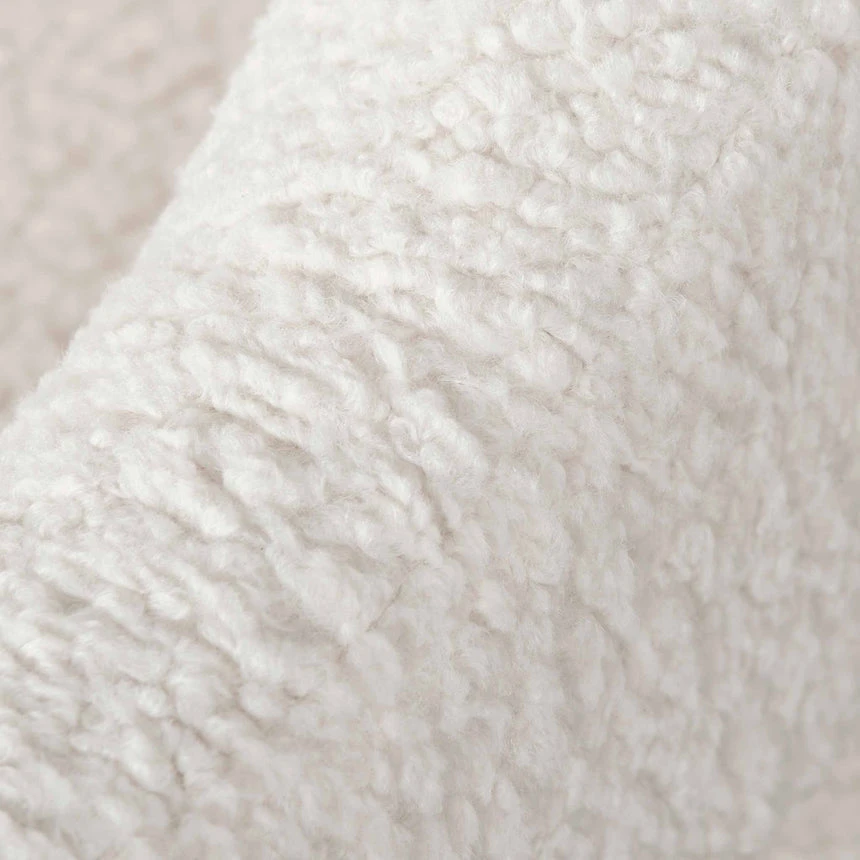 Ivory White Boucle Armchair - Black Legs - Image 10