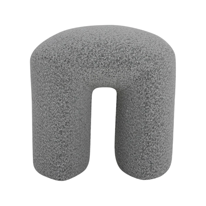 Round Ottoman - Pepper Boucle - Image 3