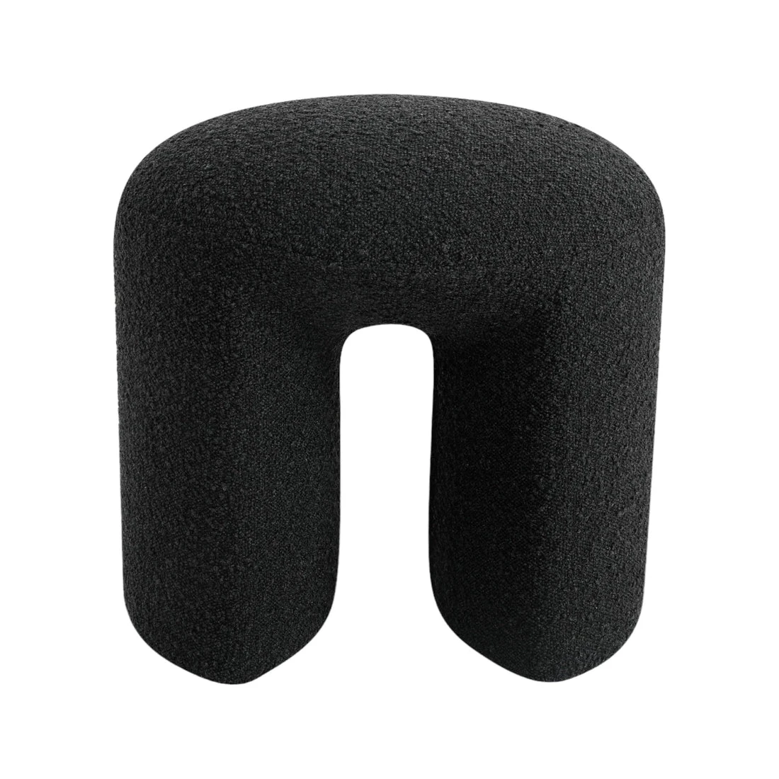 Round Ottoman - Charcoal Boucle 2 Round Ottoman - Charcoal Boucle - Image 2