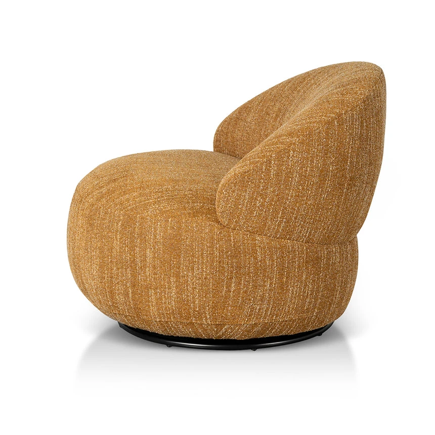 O Swivel Fabric Lounge Chair - Ginger Brown - Image 3