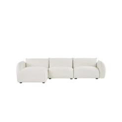 3 Seater Left Chaise Sofa - Cream