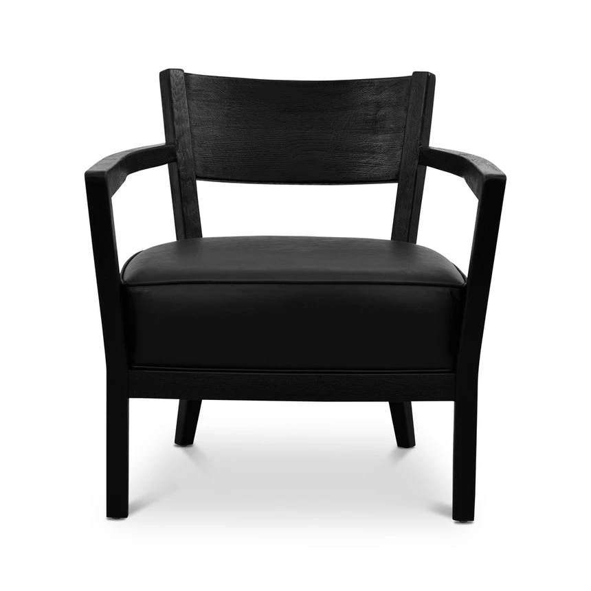 PU Armchair - Full Black - Image 2