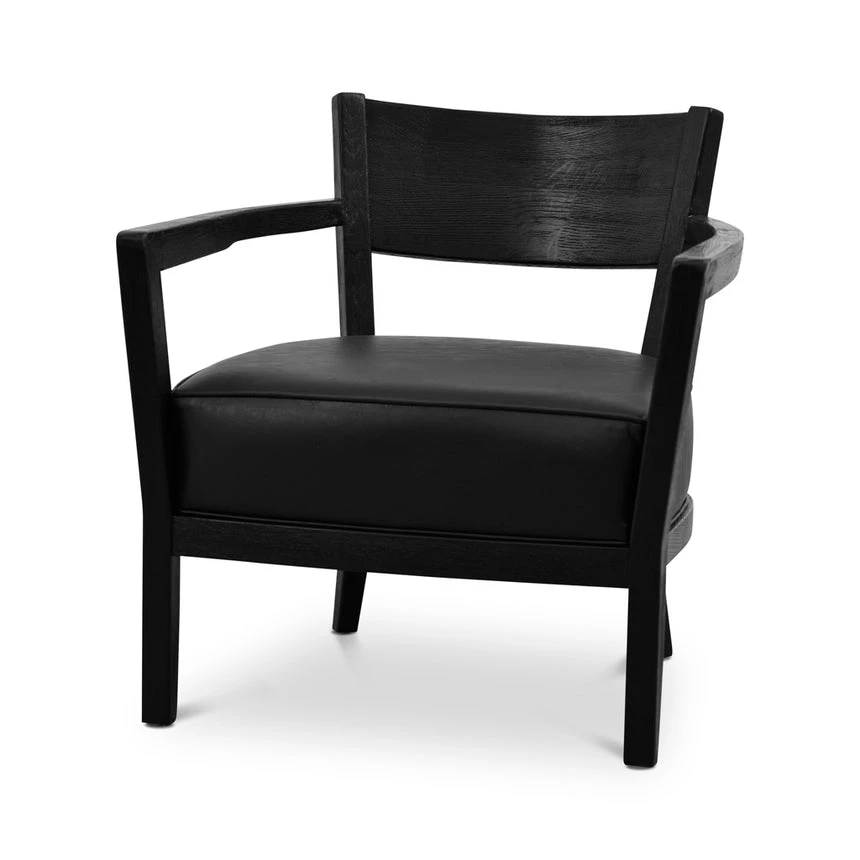 PU Armchair - Full Black - Image 3
