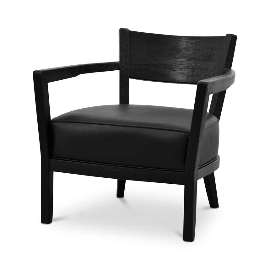 PU Armchair - Full Black - Image 6