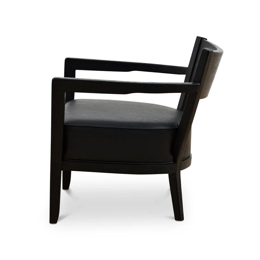 PU Armchair - Full Black - Image 4