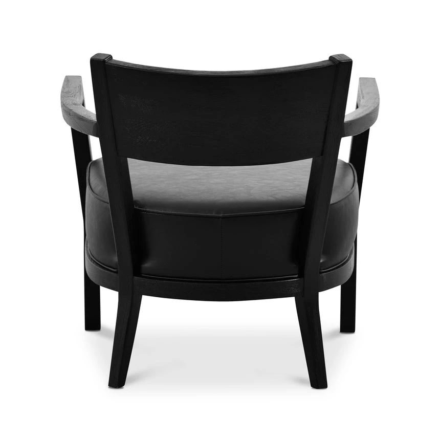 PU Armchair - Full Black - Image 5