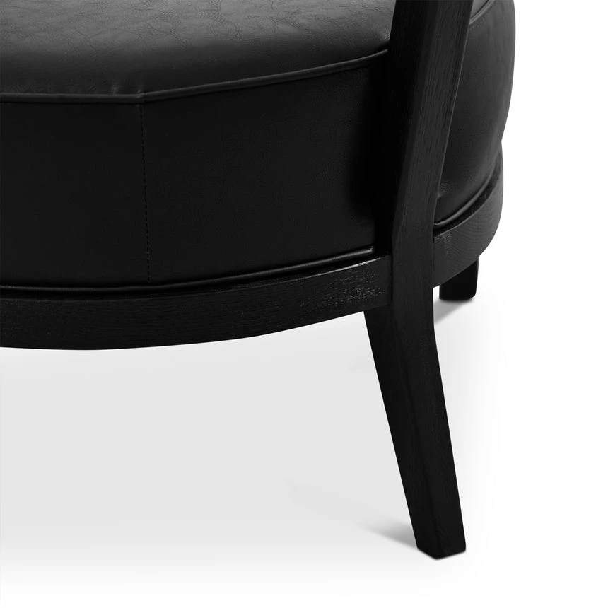 PU Armchair - Full Black - Image 12