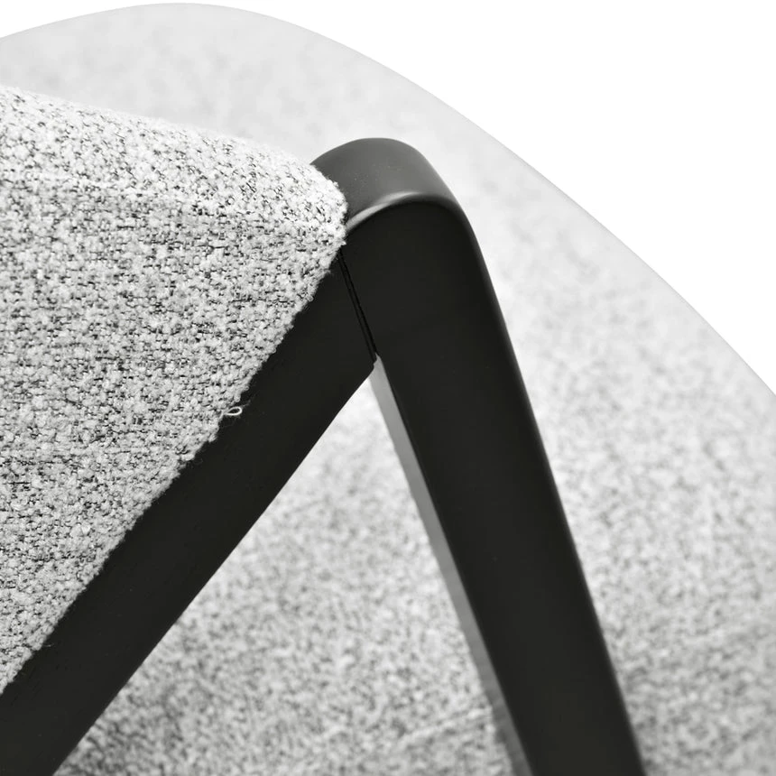 Fabric Armchair - Light Grey Fleck - Black Oak - Image 8