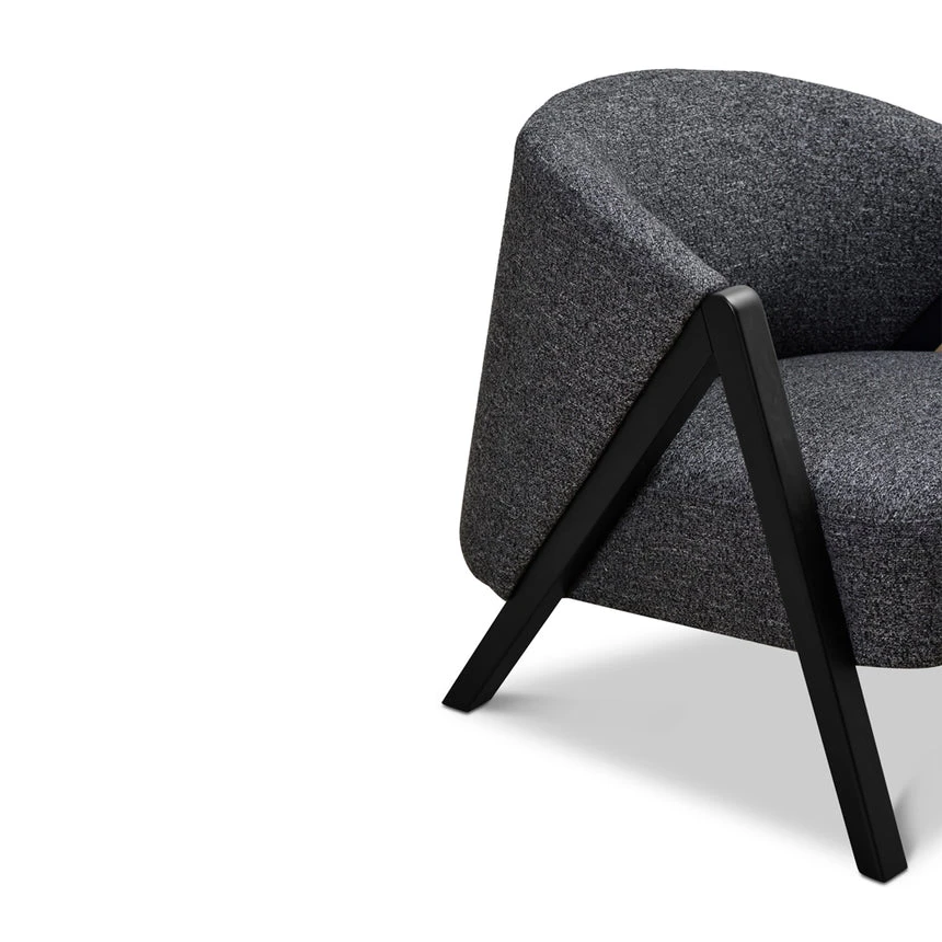 Fabric Armchair - Dark Grey Fleck - Black Oak - Image 9